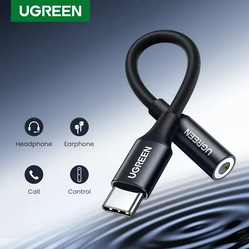 UGREEN UGREEN USB C to 3.5mm Headphone Adapter, Type C Dongle Audio Jack Converter with DAC Chip Compatible for Galaxy Note20 Ultra/Note20/S20/Note10/S10, Pixel 4 3 2 XL, iPad Pro 2020/2018, OnePlus a