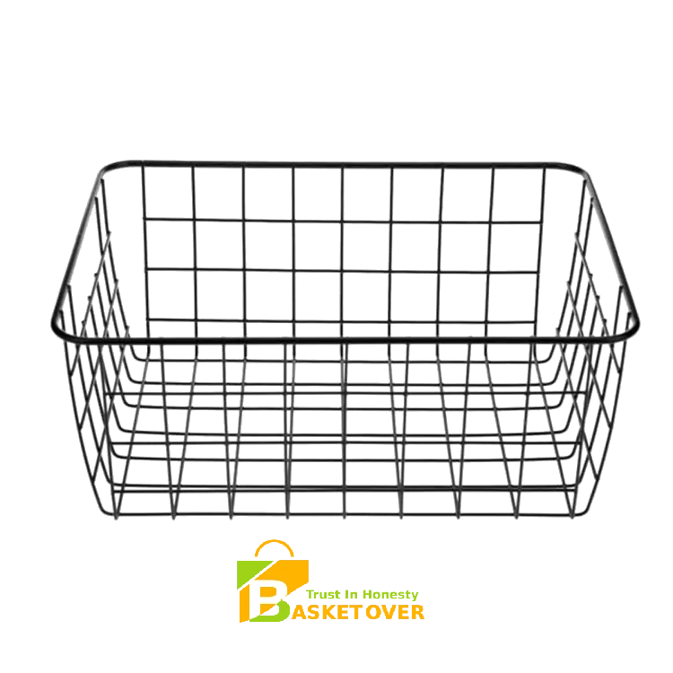 Metal Wire Basket With Handle For Kitchen, Pantry, Closets, Bedrooms, and Freezer